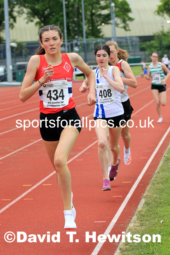 Women and Girls 1500 metres, 2022 North Eastern Track and Field Champs., Middlesbrough. David T. Hewitson/Sports for All Pics